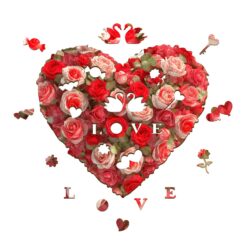 Alternative view of Mindful Wooden Jigsaw Puzzle-FLOWER HEART 1
