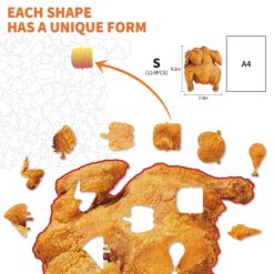 Alternative view of Mindful Wooden Jigsaw Puzzle-Fried Chicken