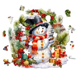 Alternative view of Mindful Wooden Jigsaw Puzzle-Frosty the Snowman