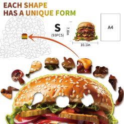 Alternative view of Mindful Wooden Jigsaw Puzzle-Hamburger