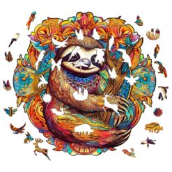 Alternative view of Mindful Wooden Jigsaw Puzzle-HAPPY SLOTH
