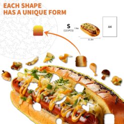Alternative view of Mindful Wooden Jigsaw Puzzle-Hotdog