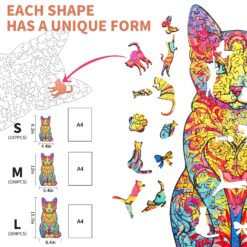 Alternative view of Mindful Wooden Jigsaw Puzzle-Lovely Cat