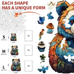 Alternative view of Mindful Wooden Jigsaw Puzzle-Lovely Panda