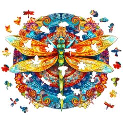 Alternative view of Mindful Wooden Jigsaw Puzzle-MANDALA DRAGONFLY