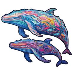 Mindful Wooden Jigsaw Puzzle-Parent-child Whale