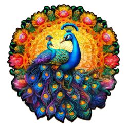 Mindful Wooden Jigsaw Puzzle-Peacock Family