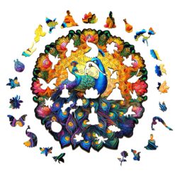 Alternative view of Mindful Wooden Jigsaw Puzzle-Peacock Family