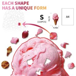 Alternative view of Mindful Wooden Jigsaw Puzzle-Ice Cream