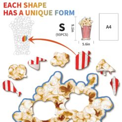 Alternative view of Mindful Wooden Jigsaw Puzzle-Popcorn