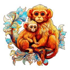 Mindful Wooden Jigsaw Puzzle-Rhinopithecus Family