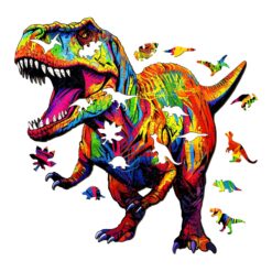 Alternative view of Mindful Wooden Jigsaw Puzzle-Roaring T-rex
