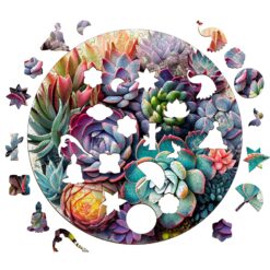 Alternative view of Mindful Wooden Jigsaw Puzzle-Succulent Plant 1