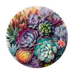 Mindful Wooden Jigsaw Puzzle-Succulent Plant 1
