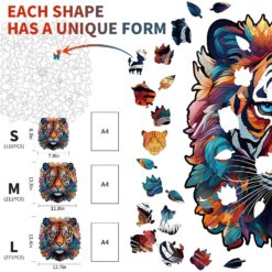 Alternative view of Mindful Wooden Jigsaw Puzzle-Tough Tiger