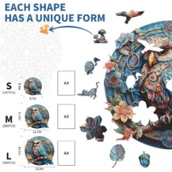 Alternative view of Mindful Wooden Jigsaw Puzzle-Wise Owl 2