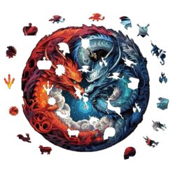 Alternative view of Mindful Wooden Jigsaw Puzzle-Yin-Yang Dragon-2