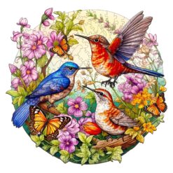 Mindful Wooden Jigsaw Puzzle-Birds and Butterflies