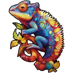 Mindful Wooden Jigsaw Puzzle-Colorful Chameleon