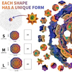 Alternative view of Mindful Wooden Jigsaw Puzzle-Mandala 4