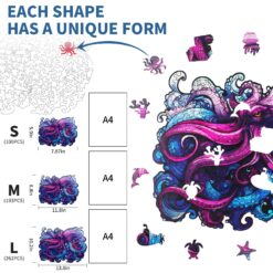 Alternative view of Mindful Wooden Jigsaw Puzzle-Sea Octopus