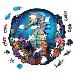 Alternative view of Mindful Wooden Jigsaw Puzzle-Seahorse 2