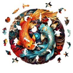 Alternative view of Mindful Wooden Jigsaw Puzzle-Yin Yang Fish