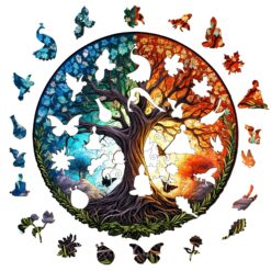 Alternative view of Mindful Wooden Jigsaw Puzzle-YIN YANG TREE OF LIFE-8