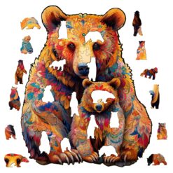 Alternative view of Mindful Wooden Jigsaw Puzzle-Bear Family