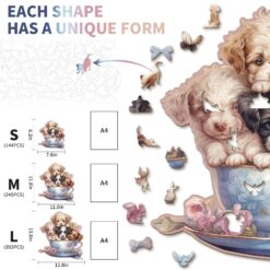Alternative view of Mindful Wooden Jigsaw Puzzle-Cute Puppy