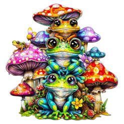 Mindful Wooden Jigsaw Puzzle-Frog Family