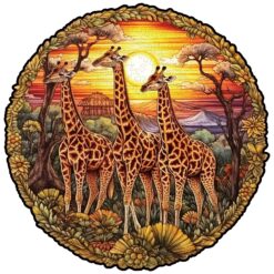 Mindful Wooden Jigsaw Puzzle-The Giraffe Family