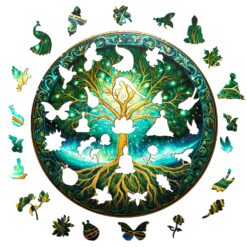 Alternative view of Mindful Wooden Jigsaw Puzzle-Aurora Tree of life