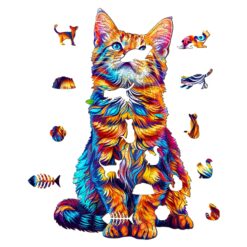 Alternative view of Mindful Wooden Jigsaw Puzzle-Bengal Cat 2