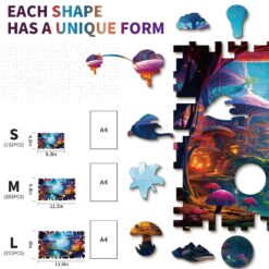 Alternative view of Mindful Wooden Jigsaw Puzzle-Fantasy World
