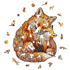 Alternative view of Mindful Wooden Jigsaw Puzzle-Fox Family