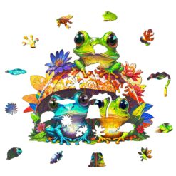 Alternative view of Mindful Wooden Jigsaw Puzzle-Frog Brothers