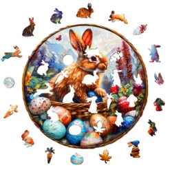 Alternative view of Mindful Wooden Jigsaw Puzzle-Easter Bunny