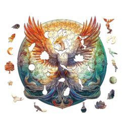 Alternative view of Mindful Wooden Jigsaw Puzzle-Mysterious Phoenix