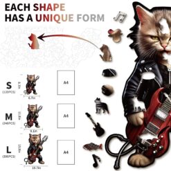Alternative view of Mindful Wooden Jigsaw Puzzle-Rock Cat