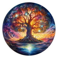 Mindful Wooden Jigsaw Puzzle-Starry Night Tree of Life
