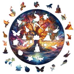 Alternative view of Mindful Wooden Jigsaw Puzzle-Starry Night Tree of Life