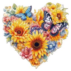 Mindful Wooden Jigsaw Puzzle-Sunflower and Butterfly