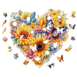 Alternative view of Mindful Wooden Jigsaw Puzzle-Sunflower and Butterfly