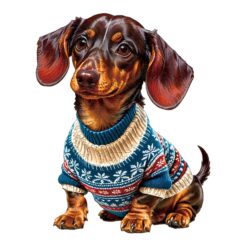 Mindful Wooden Jigsaw Puzzle-Trendy Dachshund