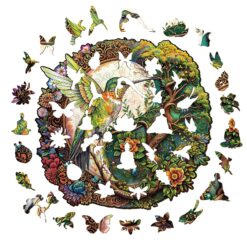 Alternative view of Mindful Wooden Jigsaw Puzzle-Yin Yang Hummingbird