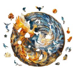 Alternative view of Mindful Wooden Jigsaw Puzzle- Yin Yang Phoenix 2