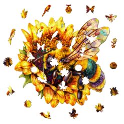 Alternative view of Mindful Wooden Jigsaw Puzzle - Bee Collecting Nectar