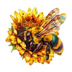 Mindful Wooden Jigsaw Puzzle - Bee Collecting Nectar