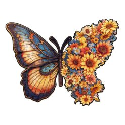 Mindful Wooden Jigsaw Puzzle - Butterfly and Flower